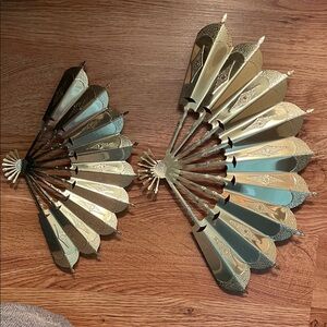 Home Interiors Gold and Silver Fan Wall Art